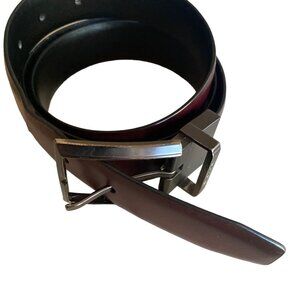 Kenneth Cole Reaction Black Brown Reversible Leather Belt Size 38